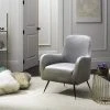 Noelle Velvet Retro Mid Century Accent Chair In Light Grey - Safavieh FOX6269A -Safavieh Homeware 187 FOX6269A ROOM