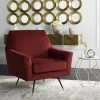 Nynette Velvet Retro Mid Century Accent Chair In Maroon - Safavieh FOX6270A -Safavieh Homeware 187 FOX6270A ROOM