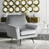 Nynette Velvet Retro Mid Century Accent Chair In Light Grey - Safavieh FOX6270B 1 Nynette Velvet Retro Mid Century Accent Chair In Light Grey - Safavieh FOX6270B -Safavieh Homeware 187 FOX6270B ROOM