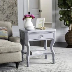 Alaia One Drawer Night Stand In Grey - Safavieh FOX6275C