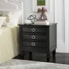 Kira Three Drawer Night Stand In Black - Safavieh FOX6276B 1 Kira Three Drawer Night Stand In Black - Safavieh FOX6276B -Safavieh Homeware 187 FOX6276B ROOM