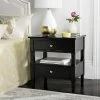 Jenson Two Drawer Night Stand In Black - Safavieh FOX6277B 1 Jenson Two Drawer Night Stand In Black - Safavieh FOX6277B -Safavieh Homeware 187 FOX6277B ROOM