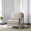 Walden Modern Tufted Linen Chrome Accent Chair In Beige - Safavieh FOX6279A 1 Walden Modern Tufted Linen Chrome Accent Chair In Beige - Safavieh FOX6279A -Safavieh Homeware 187 FOX6279A ROOM