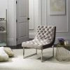 Hadley Velvet Tufted Accent Chair In Hazelwood - Safavieh FOX6283A -Safavieh Homeware 187 FOX6283A ROOM