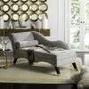 Caiden Velvet Chaise W/ Pillow In Grey/Espresso - Safavieh FOX6284B -Safavieh Homeware 187 FOX6284B ROOM