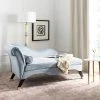 Caiden Velvet Chaise W/ Pillow In Slate Blue/Espresso - Safavieh FOX6284D -Safavieh Homeware 187 FOX6284D ROOM