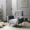 Mira Retro Mid Century Velvet Accent Chair In Light Grey - Safavieh FOX6285B -Safavieh Homeware 187 FOX6285B ROOM