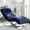 Monroe Chaise W/ Headrest Pillow In Navy - Safavieh FOX6286B -Safavieh Homeware 187 FOX6286B ROOM