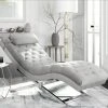 Monroe Chaise W/ Headrest Pillow In Grey - Safavieh FOX6286C -Safavieh Homeware 187 FOX6286C ROOM