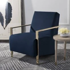 Orna Accent Chair In Navy - Safavieh FOX6287A