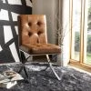 Walsh Tufted Side Chair In Light Brown/Chrome - Safavieh FOX6300C -Safavieh Homeware 187 FOX6300C ROOM