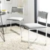 Menken Chrome Side Chair In Grey/Chrome (Set Of 2) - Safavieh FOX6301B-SET2 -Safavieh Homeware 187 FOX6301B SET2 ROOM