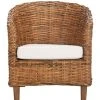 Omni Rattan Barrel Chair In Honey/White - Safavieh FOX6501A 2 Omni Rattan Barrel Chair In Honey/White - Safavieh FOX6501A -Safavieh Homeware 187 FOX6501A FRONT