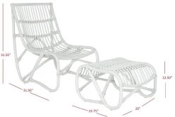 Shenandoah Chair & Ottoman In White - Safavieh FOX6526A