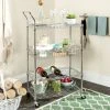 Carmen 4 Tier Chrome Wire Adjustable Cart In Chrome - Safavieh HAC1003A -Safavieh Homeware 187 HAC1003A ROOM