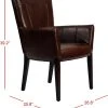 Ken Leather Arm Chair In Brown/Cherry Mahogany - Safavieh HUD8201A -Safavieh Homeware 187 HUD8201A DIM1
