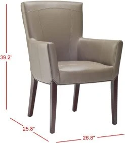 Ken Leather Arm Chair In Clay/Cherry Mahogany - Safavieh HUD8201B