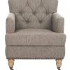 Colin Tufted Club Chair In Taupe/White Wash - Safavieh HUD8212F -Safavieh Homeware 187 HUD8212F FRONT