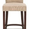 Addo Bar Stool In True Taupe/Cherry Mahogany - Safavieh HUD8218A -Safavieh Homeware 187 HUD8218A FRONT