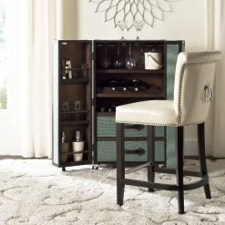 Addo Ring Counter Stool In Flat Cream/Espresso - Safavieh HUD8241D