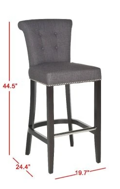 Addo Ring Bar Stool In Charcoal/Espresso - Safavieh HUD8242A