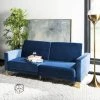 Tribeca Foldable Sofa Bed In Navy/Brass - Safavieh LVS2001F -Safavieh Homeware 187 LVS2001F ROOM