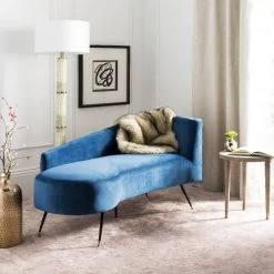 Evangeline Parisian Settee In Navy - Safavieh LVS6300C