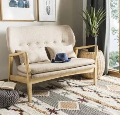 Ellaria Loveseat In Beige/Natural - Safavieh LVS9500A