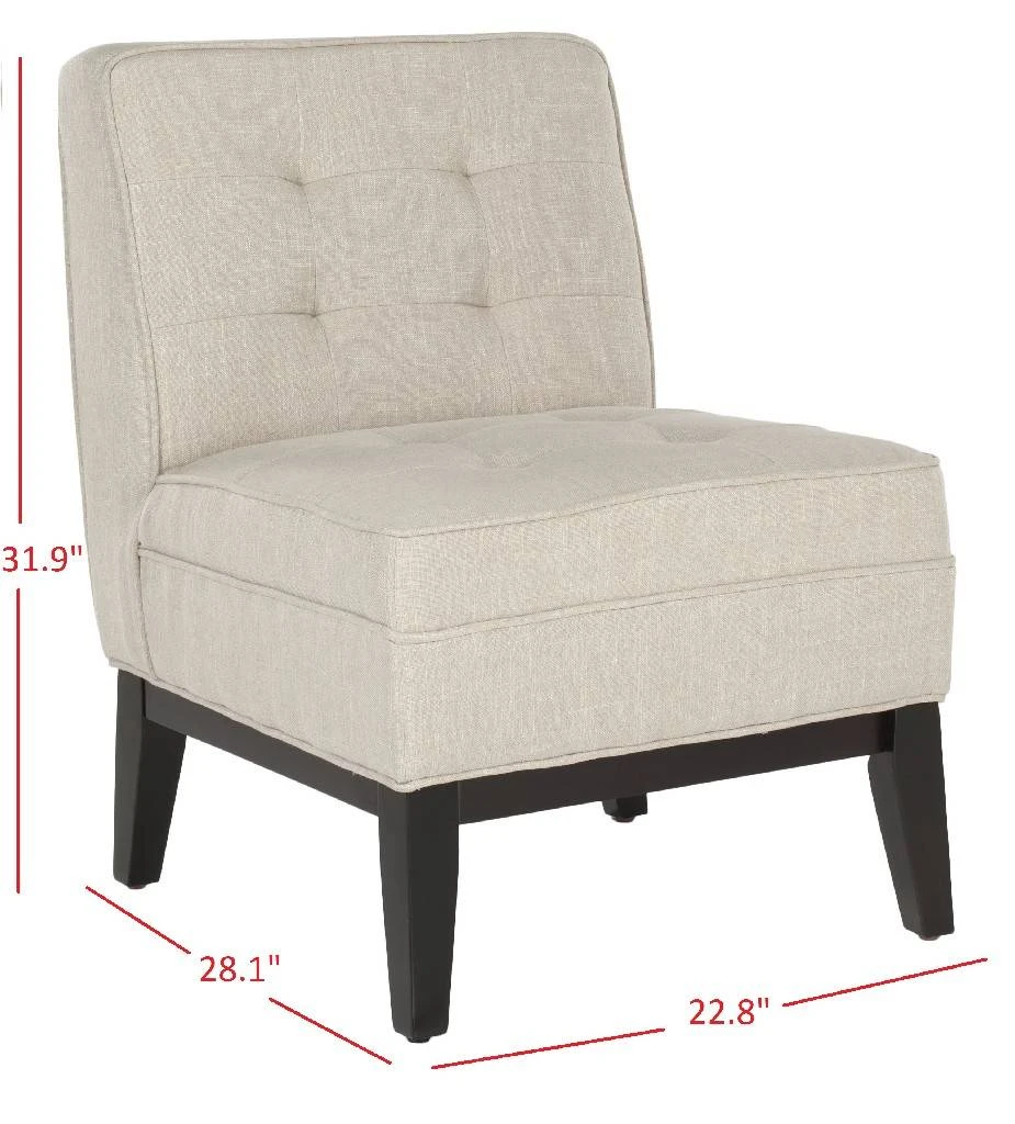 Angel Tufted Armless Club Chair In Off White - Safavieh MCR1000A 3 Angel Tufted Armless Club Chair In Off White - Safavieh MCR1000A