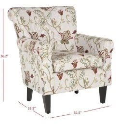 Hazina Club Chair In White/Red - Safavieh MCR1002A