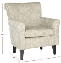 Hazina Club Chair In Abbey Mist - Safavieh MCR1002B