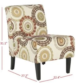 Marka Armless Club Chair In Multi Print - Safavieh MCR1004A