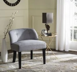 Bell Vanity Chair In Grey/Taupe/Black - Safavieh MCR4203B