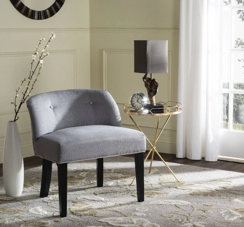 Bell Vanity Chair In Grey/Taupe/Black - Safavieh MCR4203B 3 Bell Vanity Chair In Grey/Taupe/Black - Safavieh MCR4203B