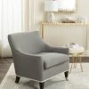 Barlow Arm Chair W/ Silver Nail Heads In Granite/Black - Safavieh MCR4206A