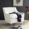 Hollywood Glam Tufted Acrylic White Club Chair W/ Silver Nail Heads In White/Clear - Safavieh MCR4214A