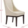 Crème Leather Sloping Armchair In Cream/Cherry Mahogany - Safavieh MCR4500A