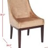Velvet Sloping Arm Chair In Mink Brown/Cherry Mahogany - Safavieh MCR4500D -Safavieh Homeware 187 MCR4500D DIM1