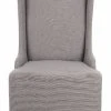 Becall 20''H Linen Dining Chair In Natural Cream/Cherry Mahogany - Safavieh MCR4501C -Safavieh Homeware 187 MCR4501C FRONT
