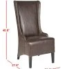 Becall 20''H Leather Dining Chair In Antique Brown/Espresso - Safavieh MCR4501N 1 Becall 20''H Leather Dining Chair In Antique Brown/Espresso - Safavieh MCR4501N -Safavieh Homeware 187 MCR4501N DIM1