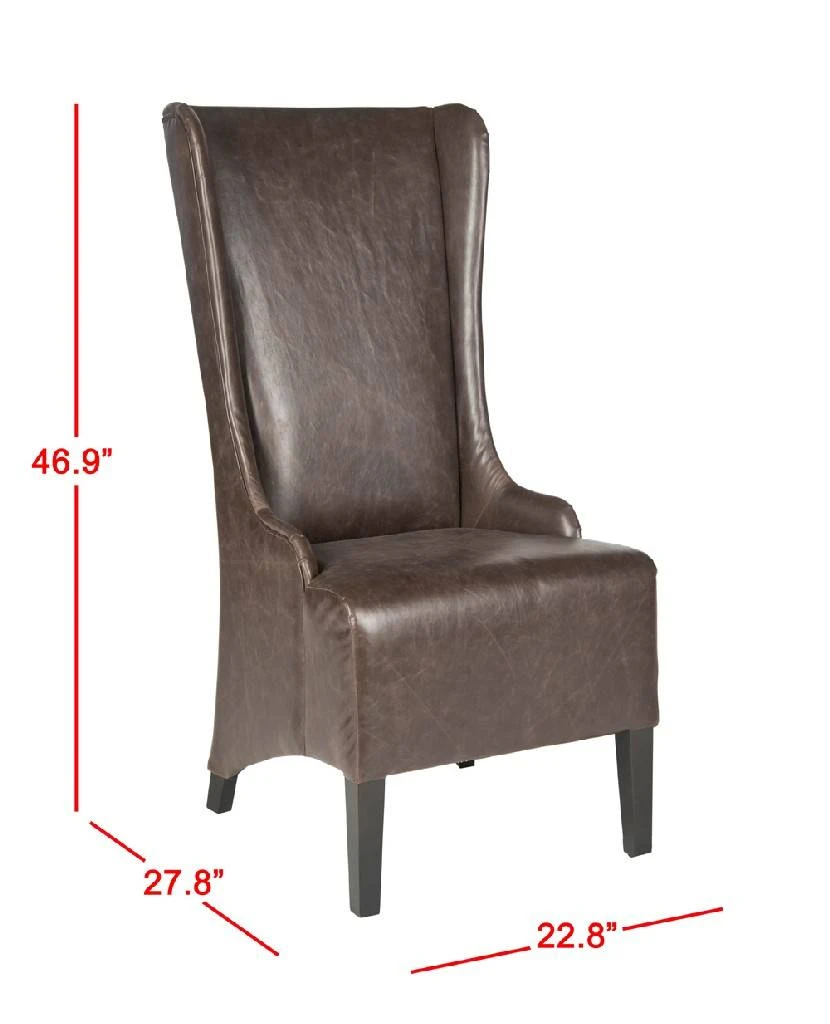Becall 20''H Leather Dining Chair In Antique Brown/Espresso - Safavieh MCR4501N