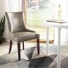 Becca 19''H Leather Dining Chair - Silver Nail Heads In Clay/Cherry Mahogany - Safavieh MCR4502G -Safavieh Homeware 187 MCR4502G ROOM