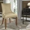 Becca 19''H Linen Dining Chair - Silver Nail Heads In Antique Gold/Walnut Finish - Safavieh MCR4502J
