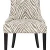 Becca 19''H Grey/White Zebra Dining Chair - Silver Nail Heads In Grey Zebra/Espresso - Safavieh MCR4502N -Safavieh Homeware 187 MCR4502N FRONT