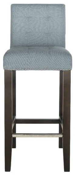 Thompson Bar Stool In Sky Blue/Espresso - Safavieh MCR4505G