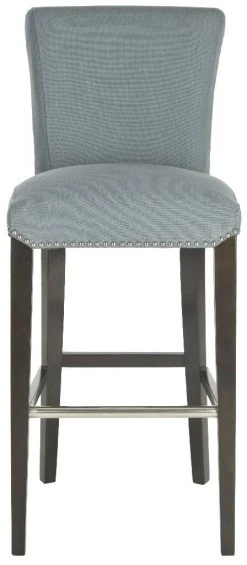 Seth Bar Stool In Sky Blue /Espresso - Safavieh MCR4510H