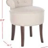 Georgia Vanity Stool In Taupe/Cherry Mahogany - Safavieh MCR4546A 1 Georgia Vanity Stool In Taupe/Cherry Mahogany - Safavieh MCR4546A -Safavieh Homeware 187 MCR4546A DIM1
