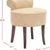 Georgia Vanity Stool In Gold/Cherry Mahogany - Safavieh MCR4546E -Safavieh Homeware 187 MCR4546E DIM1
