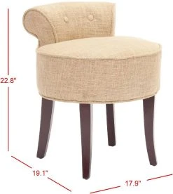 Georgia Vanity Stool In Gold/Cherry Mahogany - Safavieh MCR4546E