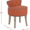Georgia Vanity Stool In Burnt Orange/Distressed Grey - Safavieh MCR4546F